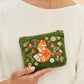 Velvet Embroidered Mini Zip Bag Scandinavian Fox