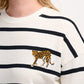 Noah Sweatshirt Jumper white Black Leopard Embroidery