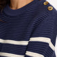 Rebecca Jumper Navy Stripe Rainbow Sleeve