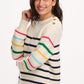 Rebecca Jumper White Navy Classic Stripe Rainbow Sleeve