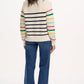 Rebecca Jumper White Navy Classic Stripe Rainbow Sleeve