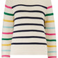 Rebecca Jumper White Navy Classic Stripe Rainbow Sleeve