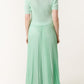 Lara Jumper Satin Pleated Skirt Dress Mint Green