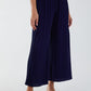 Jillian Navy Wide Leg Pleated Trousers