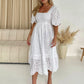 Aspen Broidery Tiered Midaxi Dress White