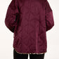 Belle Satin Quilted Jacket Burgundy