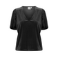 Lavanny black Velvet Puff Sleeve Top