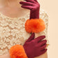 Bettina Gloves Burgundy and Tangerine