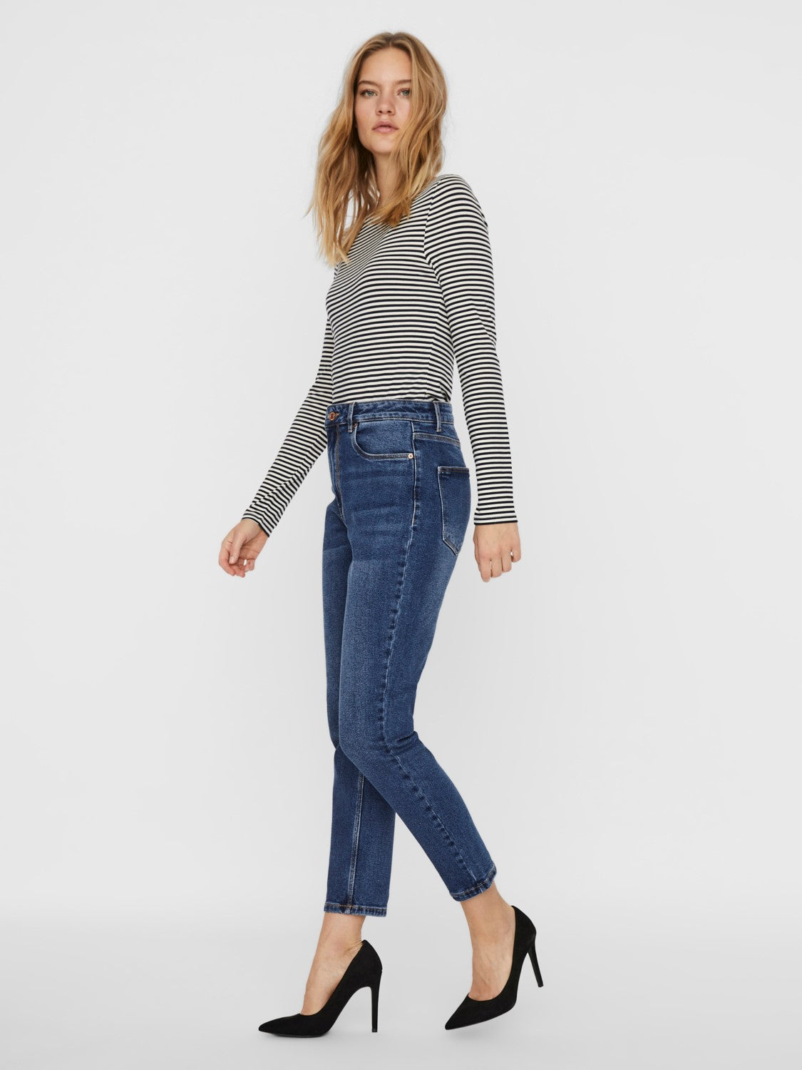 Striped mom jean online